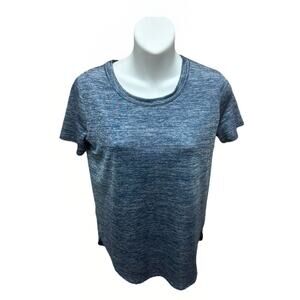 Athleta Womens Athletic T Shirt XXS Blue Heathered Short Sleeve Performance Top